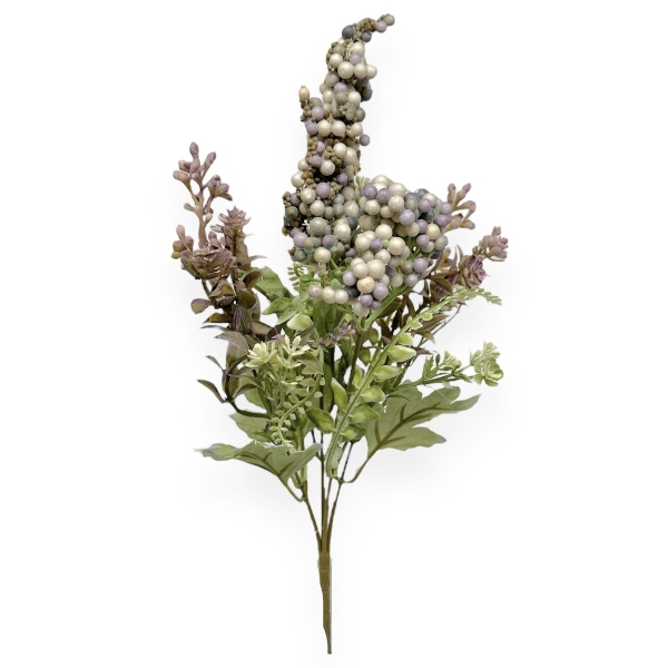 Buchet Artificial 5 Fire Callicarpa - Crem Liliac